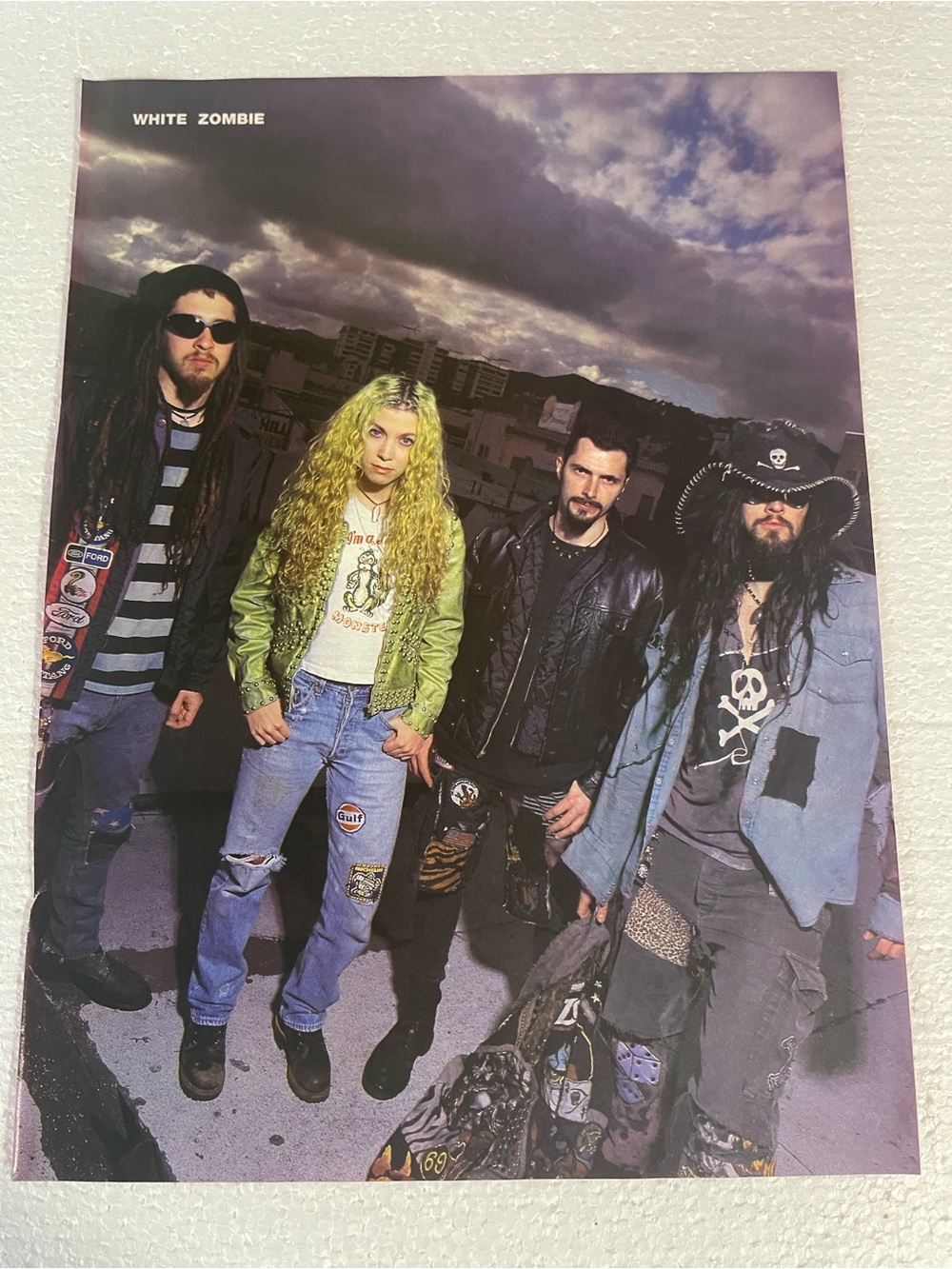 White Zombie Band Pinup with Green Jacket and Denim